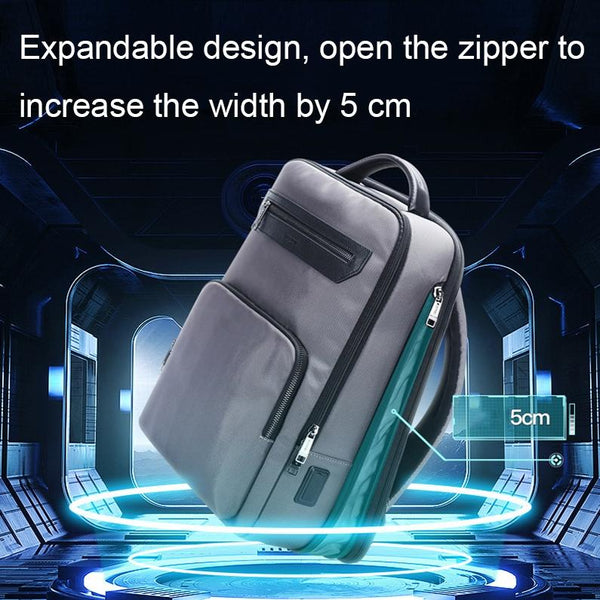 Waterproof Expandable Backpack With Usb Charging Multi Compartment Black Bags