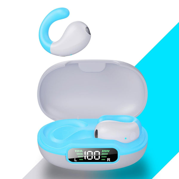 Wireless Bluetooth Earphone With Charging Case Clip On Black Earbuds