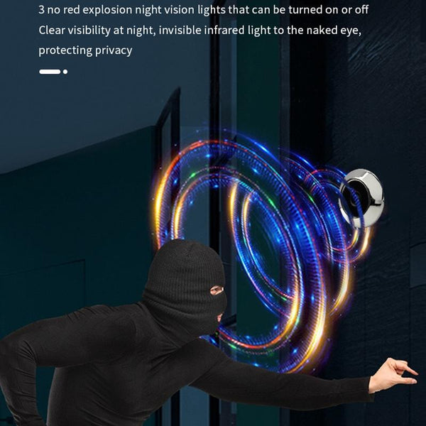 1080P Wifi Smart Cat Eye Video Doorbell With 4.3 Ips Lcd Screen And Infrared Night Vision Black Smart Doorbells