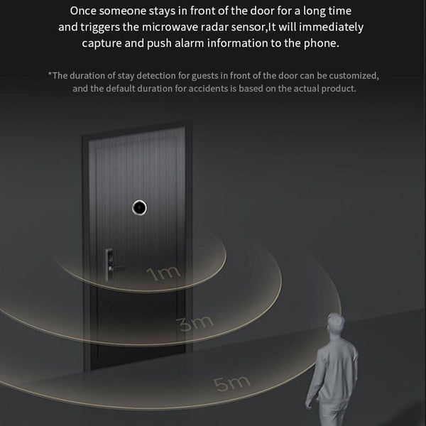 1080P Wifi Smart Cat Eye Video Doorbell With 4.3 Ips Lcd Screen And Infrared Night Vision Black Smart Doorbells