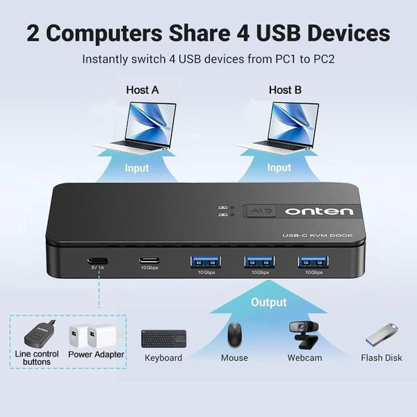 Usb 3.2 Gen2 Sharing Switch 2 In 4 Out Cables & Adapters