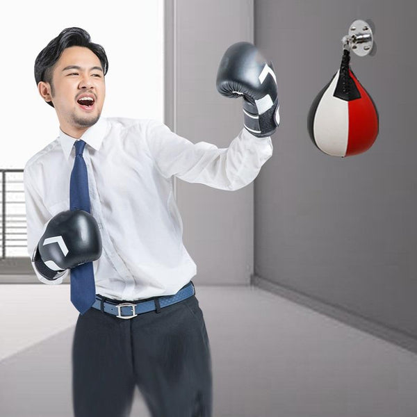 Black And White Suspended Pear Shaped Speed Ball For Boxing Red Punching Bags