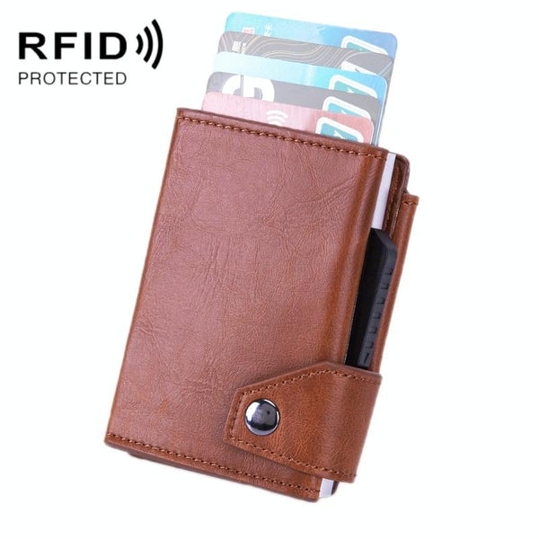 Rfid Protected Aluminum Coin Purse Secure & Stylish Mad Horse Black Wallets