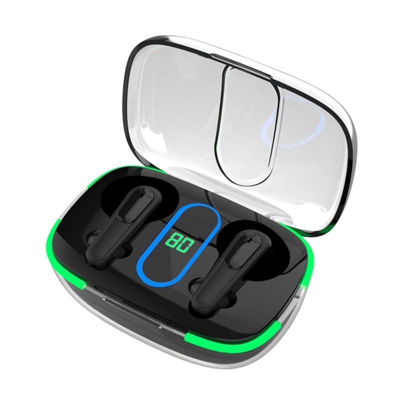 Intelligent Bluetooth Earphones With Wireless Charging Black Earbuds