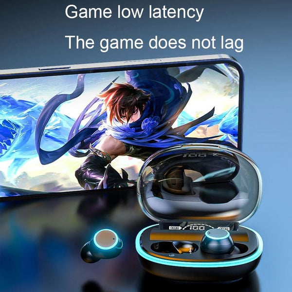 Wireless Bluetooth Earphones With Noise Reduction And Power Bank Function Black Earbuds