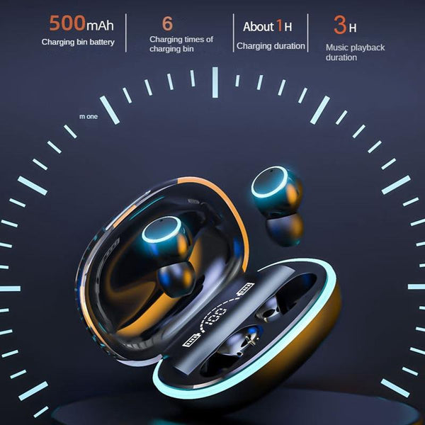 Wireless Bluetooth Earphones With Noise Reduction And Power Bank Function Black Earbuds