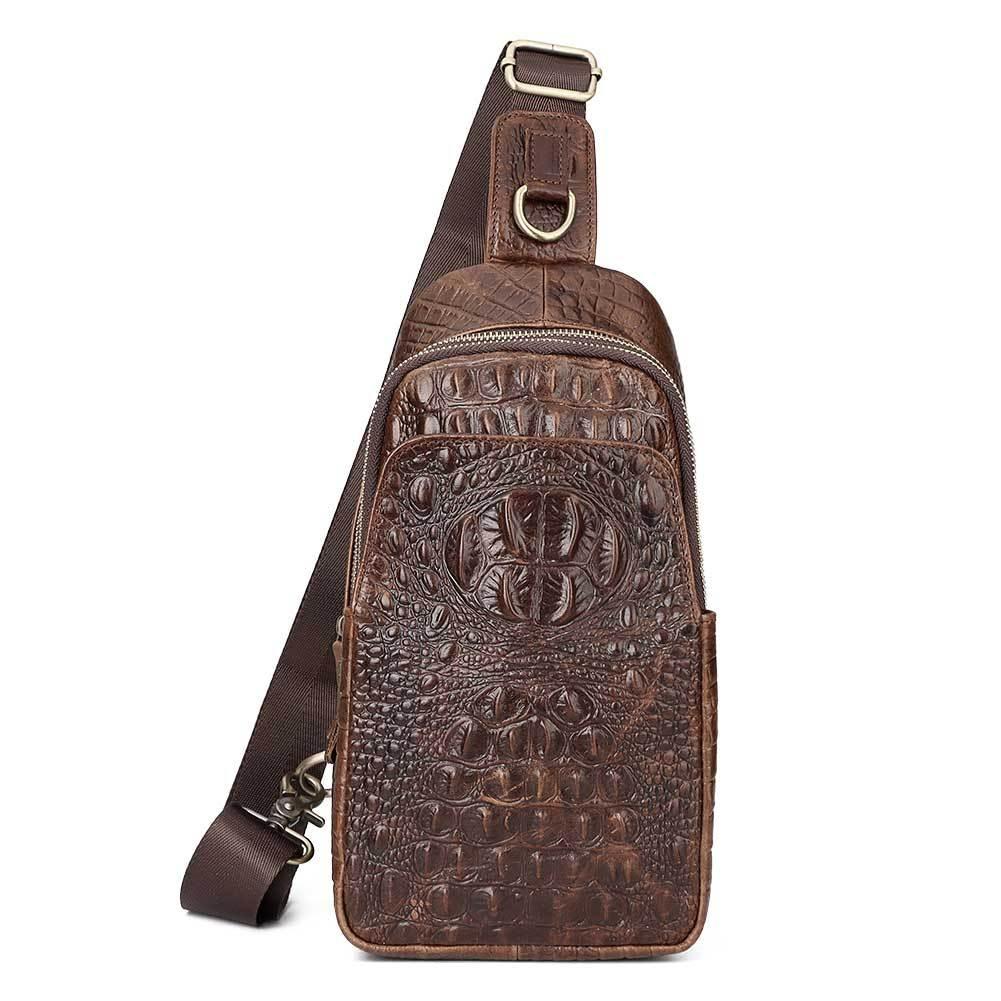 Leather Men Crossbody Bag Coffee Bags