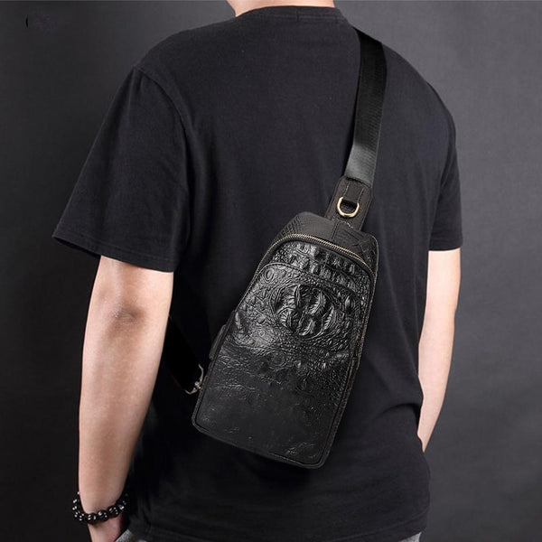 Leather Men Crossbody Bag Coffee Bags