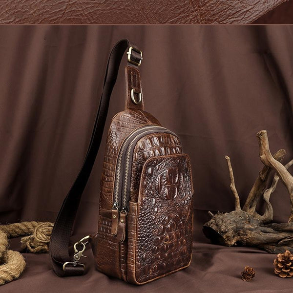 Leather Men Crossbody Bag Coffee Bags