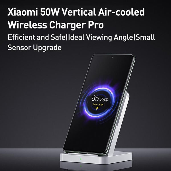 50W Vertical Air Cooled Wireless Charger White Chargers & Cradles