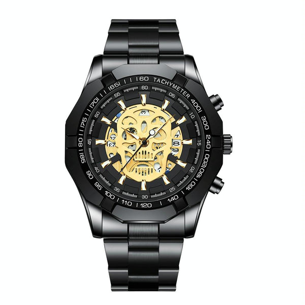 Waterproof Luminous Skeleton Watch 30M White Steel Black Watches