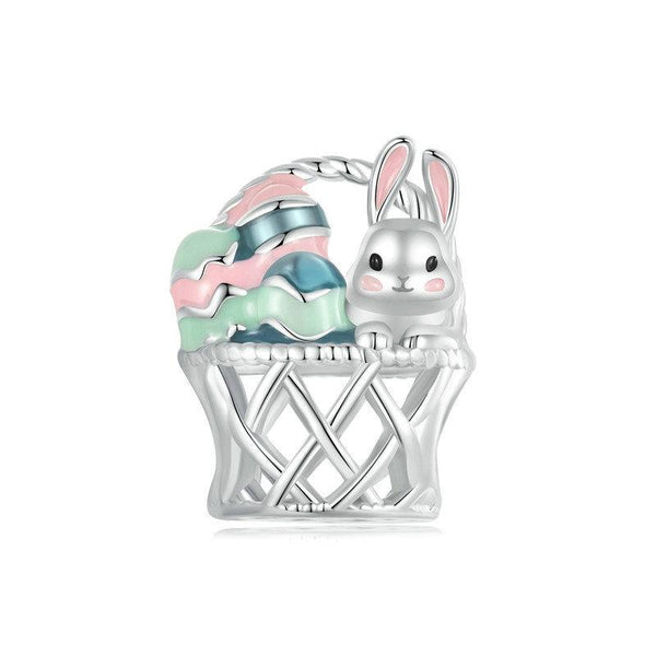 925 Sterling Silver Easter Basket Egg Rabbit Beads Charms & Pendants
