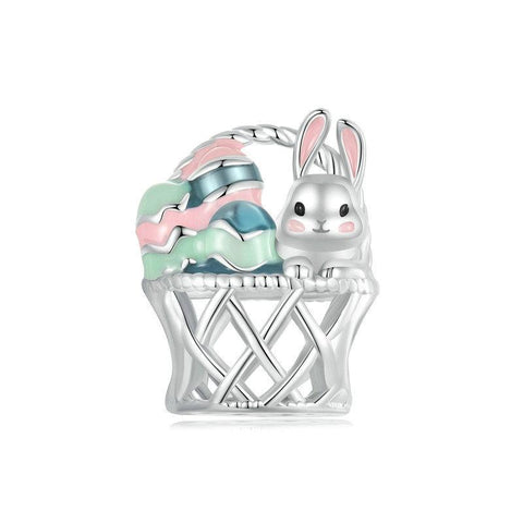 925 Sterling Silver Easter Basket Egg Rabbit Beads Charms & Pendants