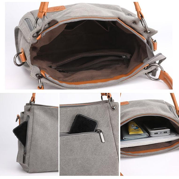 Canvas Shoulder Bag Spacious And Stylish Khaki Bags