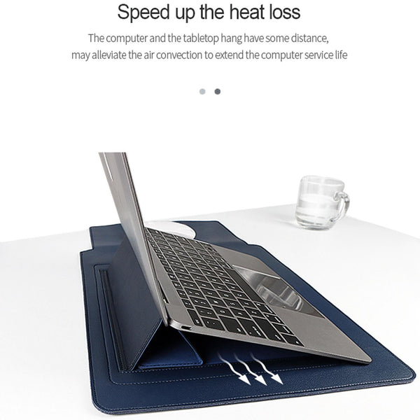 Parallel Deals 3 In Multifunctional Laptop Bag Fits 13.3 Inch Pu Material Sapphire Blue Laptop Cases & Bags
