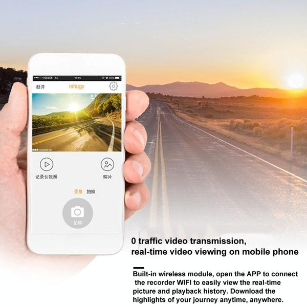 1080P Wifi Dash Cam With 170 Degree Wide Angle Lens Hidden Car Recorder Black Rear View Monitors/Cams & Kits