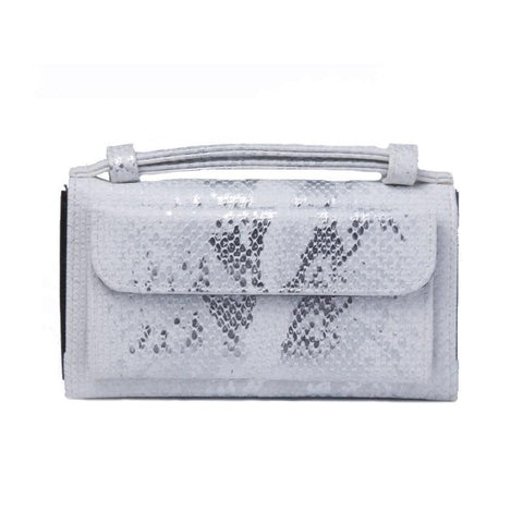 Snake Sequins Print Wrist Bag Multifunctional Chain One Shoulder Diagonal Wallet Silver Women's Bags & Handbags