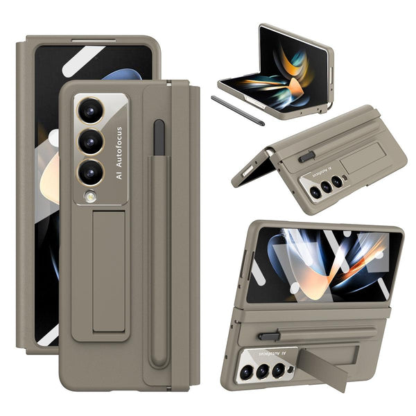 For Samsung Galaxy Z Fold4 5G Full Coverage Pc Case With Pen Light Brown Cases Covers & Skins