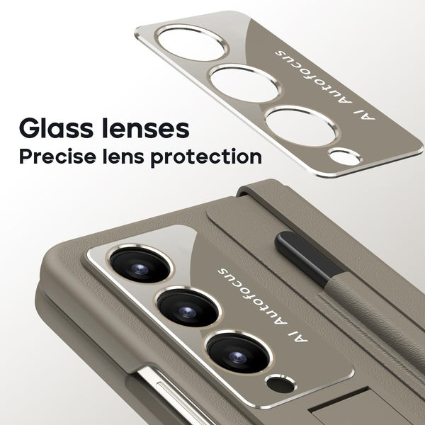 For Samsung Galaxy Z Fold4 5G Full Coverage Pc Case With Pen Light Brown Cases Covers & Skins