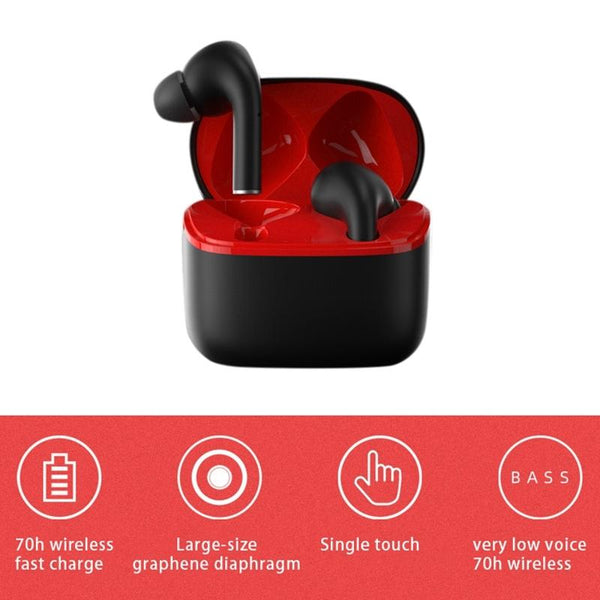 Wireless Sport Earphones With Touch Control And Mic Bluetooth 5.0 Stereo Bass Black Earbuds