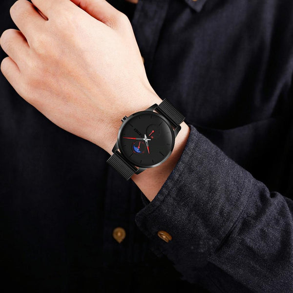 Men Simple Business Sports Watch Quartz Movement Rose Gold Watches