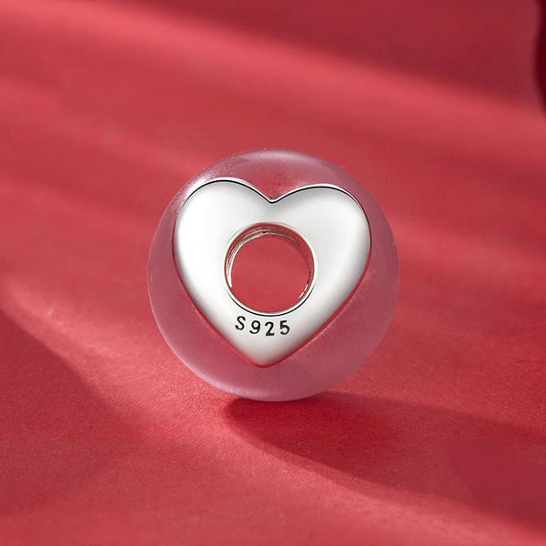 925 Sterling Silver Oxidized Love Glass Diy Beads Charms & Pendants