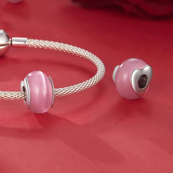 925 Sterling Silver Oxidized Love Glass Diy Beads Charms & Pendants