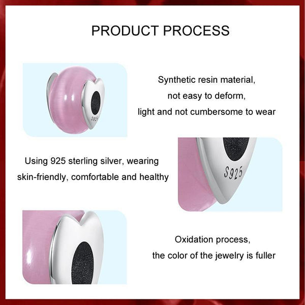 925 Sterling Silver Oxidized Love Glass Diy Beads Charms & Pendants