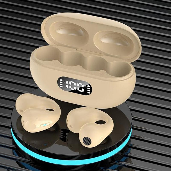 Wireless Noise Cancelling Bluetooth With Led Display White Earbuds