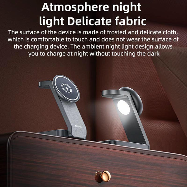 4 In 1 Magnetic Wireless Charging Stand With Night Light Chargers & Cradles