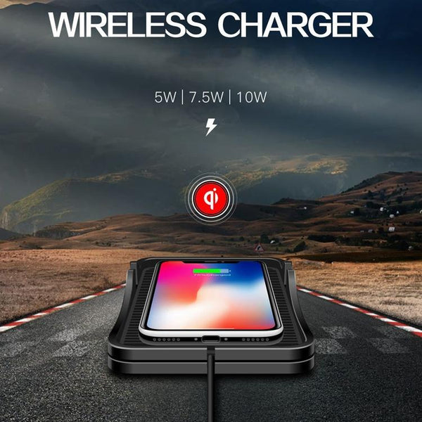 2 In 1 Non Slip Wireless Charger For C7 Car Navigation Black Other Car Video