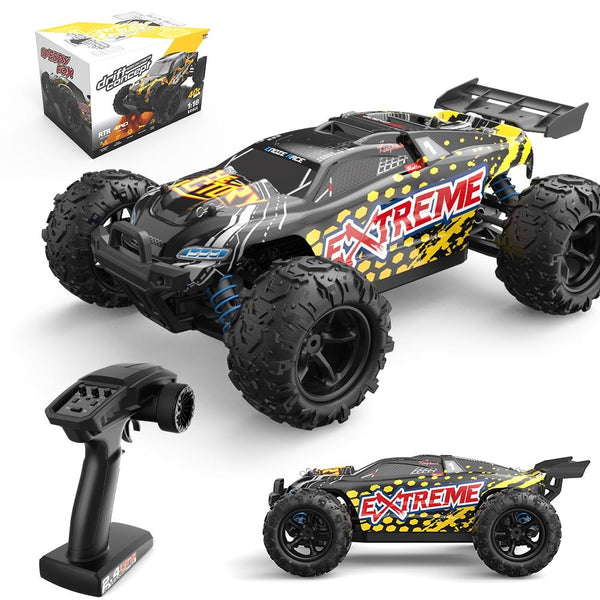 High Speed 4Wd Rc Car 1 18 Scale Yellow Rc Model Vehicles
