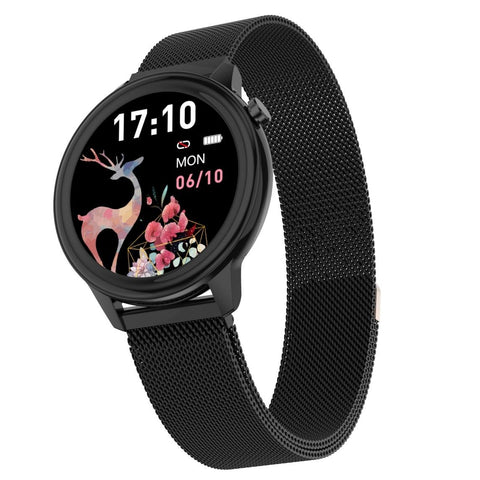 1.3 Inch Tft Colour Screen Ip68 Waterproof Women Smart Watch Support Body Temperature Monitor Blood Pressure Menstrual Cycle Reminder Black Smart Watc