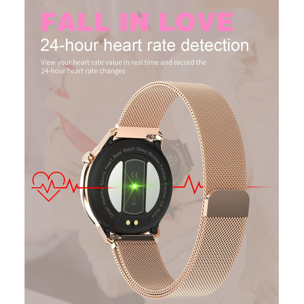 1.3 Inch Tft Colour Screen Ip68 Waterproof Women Smart Watch Support Body Temperature Monitor Blood Pressure Menstrual Cycle Reminder Black Smart Watc