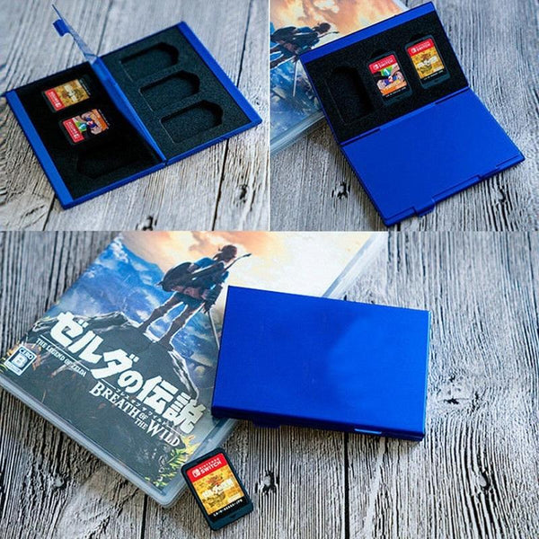 For Nintendo Switch Game Card Organizer Aluminum Red Bags Skins & Travel Cases