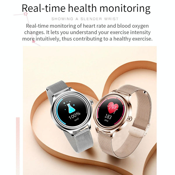 1.09 Inch Hd Color Screen Smart Watch Bluetooth Ip68 Heart Sleep Oxygen Steel Rose Gold Smart Watches