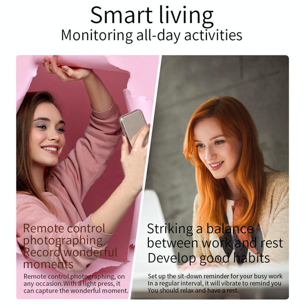 1.09 Inch Hd Color Screen Smart Watch Bluetooth Ip68 Heart Sleep Oxygen Steel Rose Gold Smart Watches