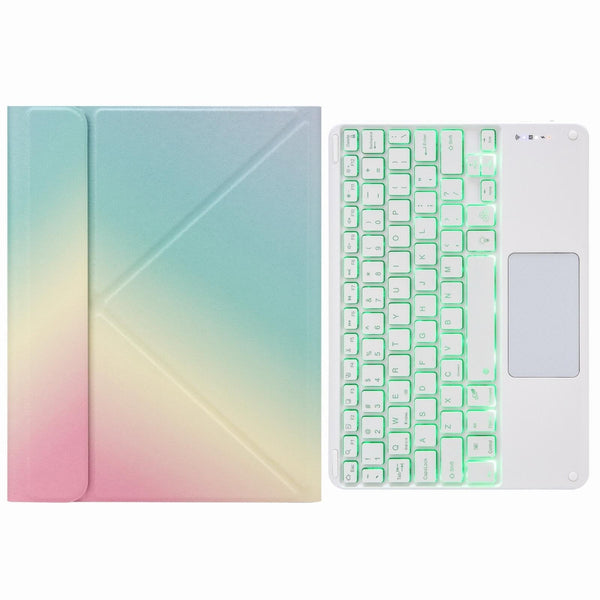 Bluetooth Keyboard Leather Case For Ipad 10.2 / Pro 10.5 Touch Backlight Three Fold Holder Rainbow Keyboards