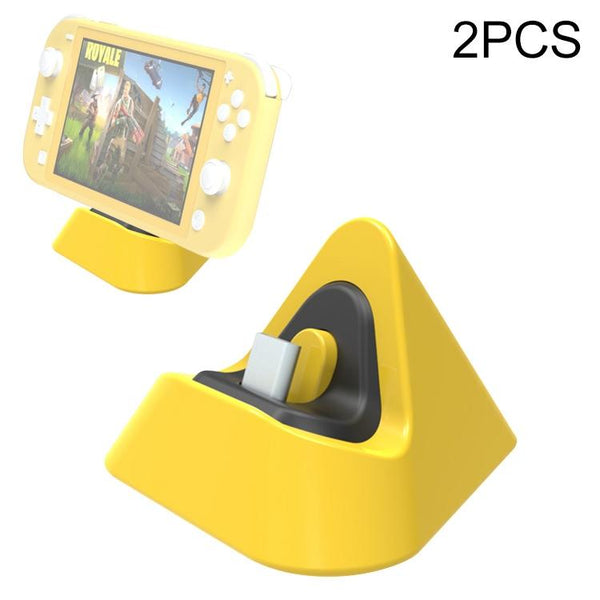 2 Pack Triangle Charger For Nintendo Switch / Lite Yellow Chargers & Charging Docks
