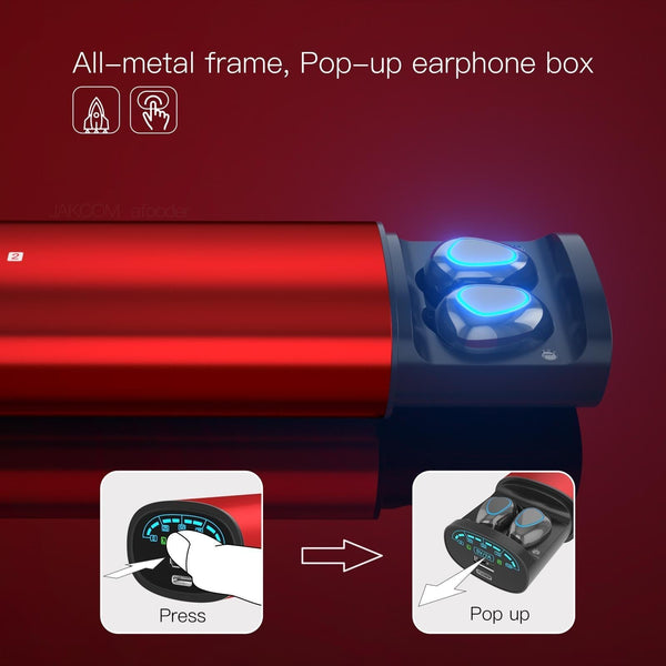 2 In 1 True Wireless With Bluetooth 5.0 And Power Bank Black Earbuds