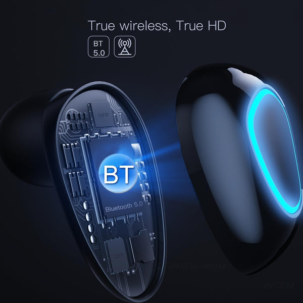 2 In 1 True Wireless With Bluetooth 5.0 And Power Bank Black Earbuds