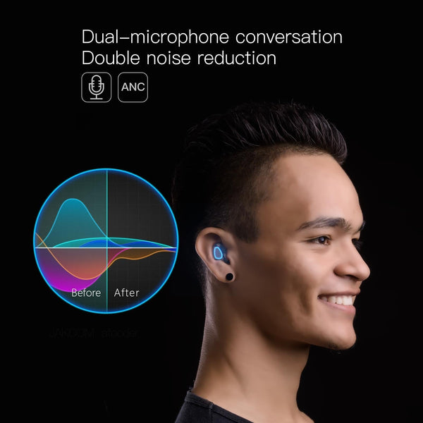 2 In 1 True Wireless With Bluetooth 5.0 And Power Bank Black Earbuds