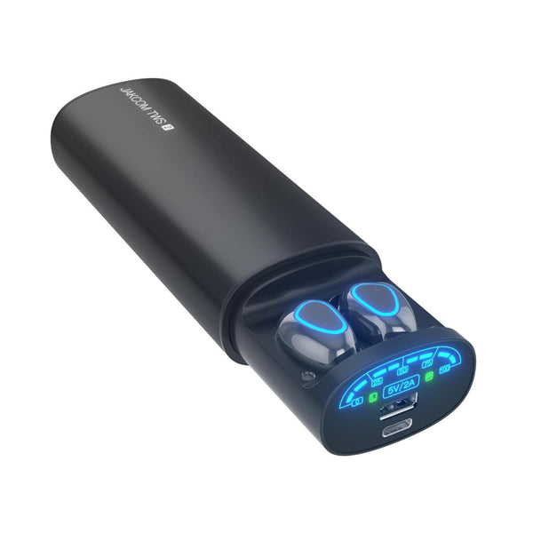 2 In 1 True Wireless With Bluetooth 5.0 And Power Bank Black Earbuds