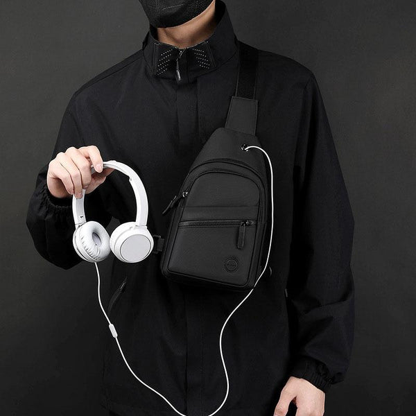 Outdoor Chest Bag For Men Crossbody Shoulder Daily Use Black Bags