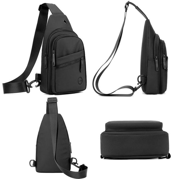 Outdoor Chest Bag For Men Crossbody Shoulder Daily Use Black Bags