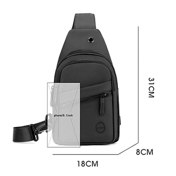 Outdoor Chest Bag For Men Crossbody Shoulder Daily Use Black Bags