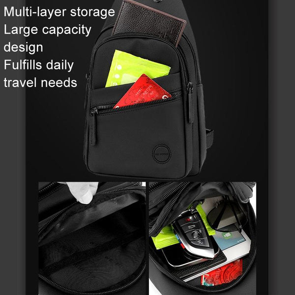 Outdoor Chest Bag For Men Crossbody Shoulder Daily Use Black Bags