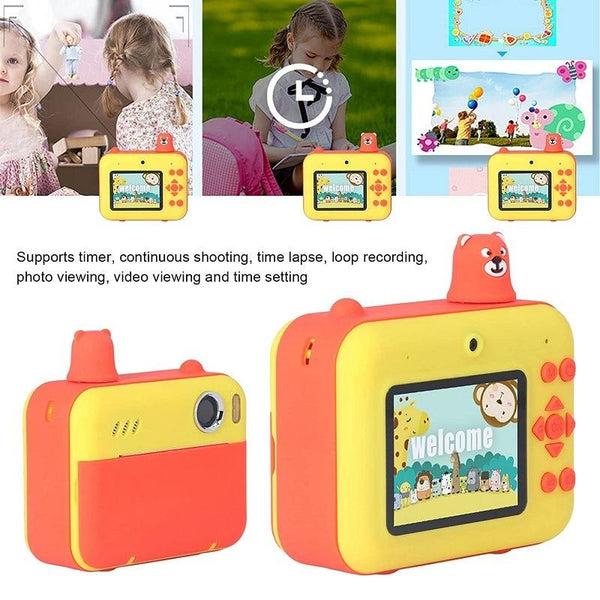 1080P Children's Camera With 2.36 Hd Led Display And Thermal Printing Instant Capture Yellow Digital Cameras