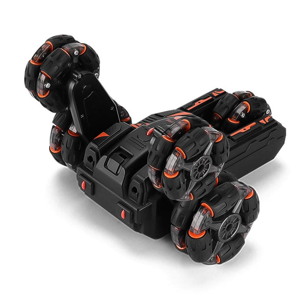 360 Degree Swing Arm Rc Car With 5 Wheels Multifunctional 2.4G Black Rc Model Vehicles