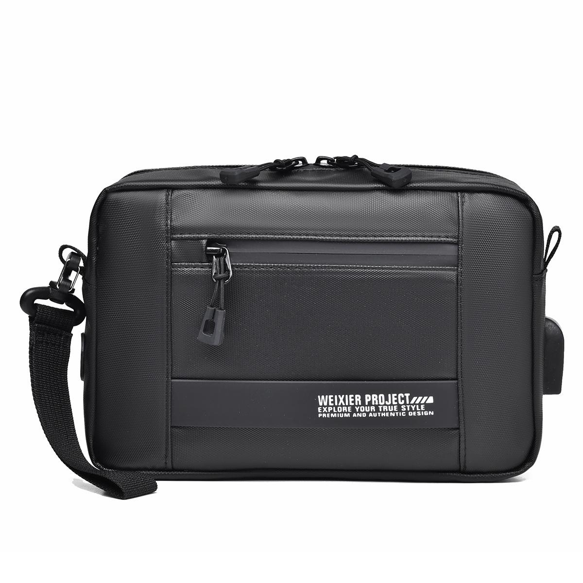 Usb Shoulder Bag For Men Portable & Stylish Outdoor Messenger Black Bags